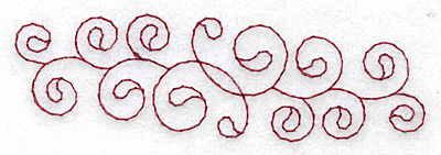 Embroidery Design: Horizontal swirls redwork 3.84w X 1.13h