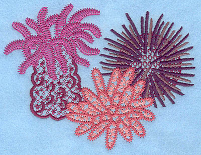 Embroidery Design: Sea anemones large  4.00"h x 5.18"w