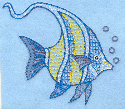 Embroidery Design: Angelfish large  4.79"h x 4.95"w