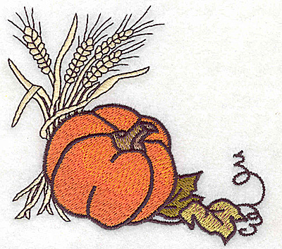 Embroidery Design: Wheat and pumpkin 3.87w X 3.71h