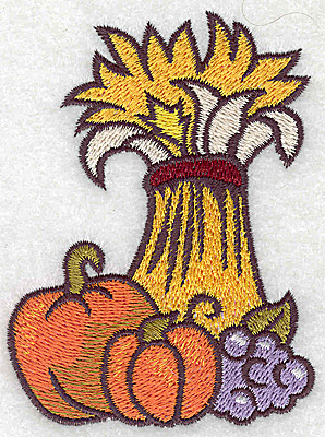 Embroidery Design: Wheat pumpkins and grapes 2.80w X 3.79h