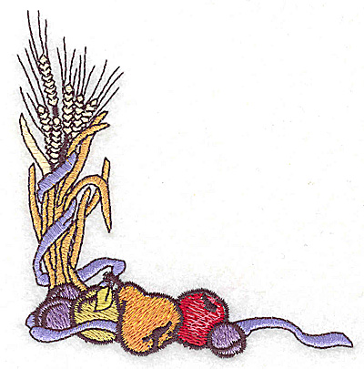 Embroidery Design: Wheat and fruit 3.66w X 3.85h