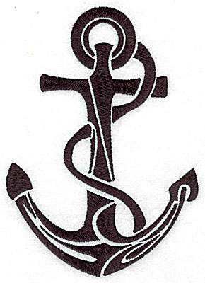 Embroidery Design: Tribal Motif Anchor with rope large 4.99w X 6.98h