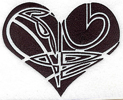 Embroidery Design: Tribal Motif Heart large 6.14w X 4.96h