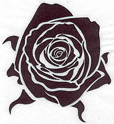Embroidery Design: Tribal Motif Rose large 6.15w X 6.93h
