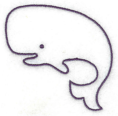 Embroidery Design: Whale outline large 2.90w X 2.85h