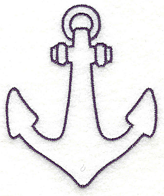 Embroidery Design: Anchor outline large 3.06w X 3.70h