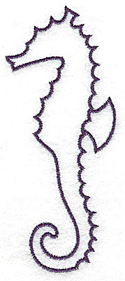 Embroidery Design: Sea horse outline large 1.90w X 4.45h