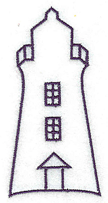 Embroidery Design: Lighthouse outline large  1.92w X 3.92h