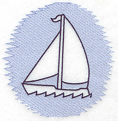 Embroidery Design: Sailboat Trapunto large 4.93w X 4.98h