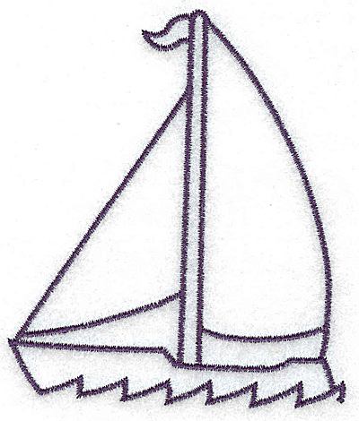 Embroidery Design: Sailboat outline large 3.17w X 3.74h