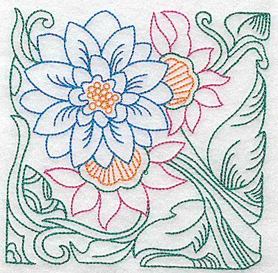 Embroidery Design: Tropical Flower B large 4.97w X 4.96h