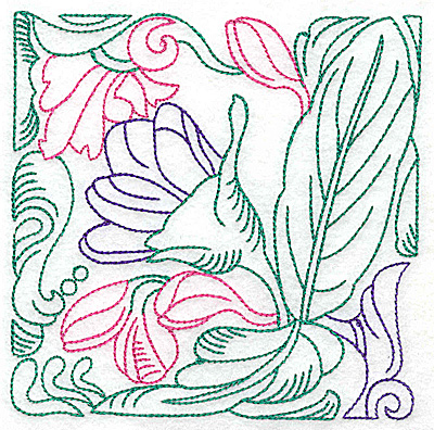 Embroidery Design: Tropical Flower D large 4.96w X 4.96h