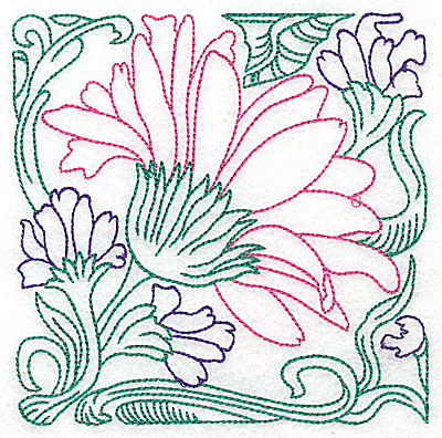 Embroidery Design: Tropical Flower E large 4.98w X 4.97h