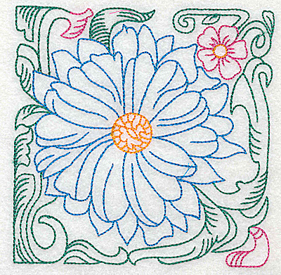 Embroidery Design: Tropical Flower J large 4.98w X 4.96h