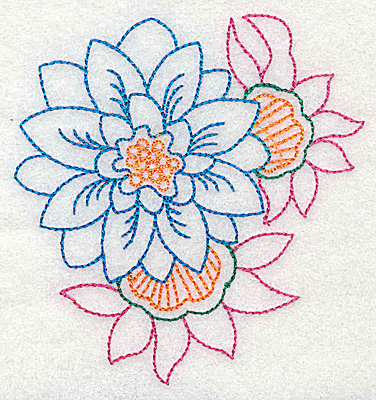 Embroidery Design: Tropical Flower B 3.51w X 3.69h