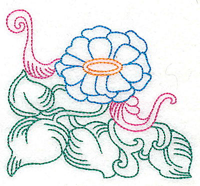 Embroidery Design: Tropical Flower H 3.81w X 3.47h
