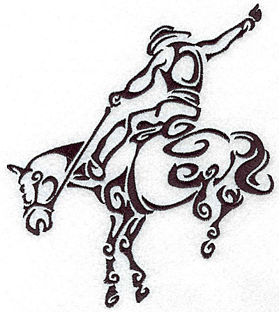 Embroidery Design: Rodeo horse and rider 4 large 6.04w X 7.01h