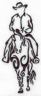 Embroidery Design: Rodeo horse and rider 6 large 2.94w X 7.01h