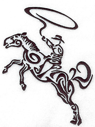 Embroidery Design: Rodeo horse and rider 9 large 5.42w X 7.03h