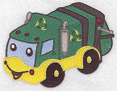Embroidery Design: Recycling truck large 4.98w X 3.82h