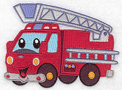 Embroidery Design: Fire truck large 4.95w X 3.68h