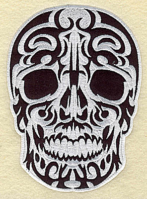 Embroidery Design: Tattoo Skull applique B large 6.19w X 8.50h
