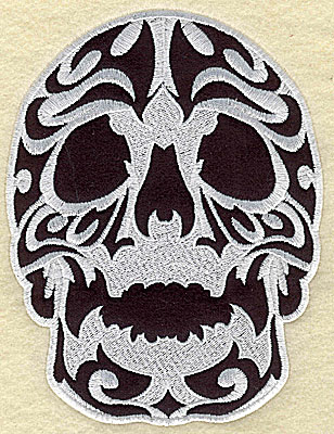 Embroidery Design: Tattoo Skull applique C large 6.06w X 7.94h