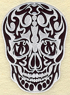 Embroidery Design: Tattoo Skull applique D large 6.19w X 8.50h