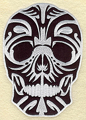 Embroidery Design: Tattoo Skull applique E large 4.81w X 6.81h