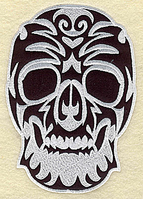 Embroidery Design: Tattoo Skull applique F large 5.94w X 8.50h