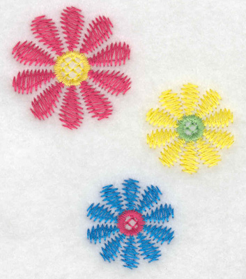 Embroidery Design: Floral trio small 2.56w X 3.00h