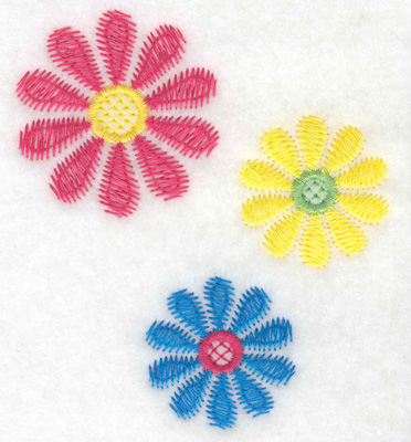 Embroidery Design: Floral trio large 3.39w X 3.86h