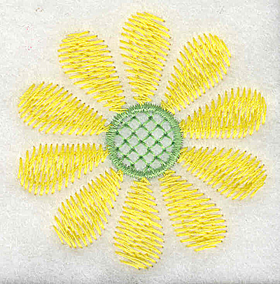 Embroidery Design: Yellow flower 2.18w X 2.25h