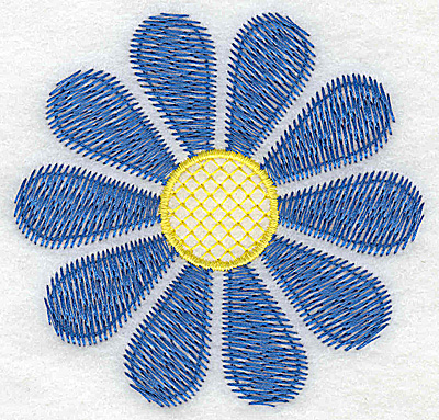 Embroidery Design: Blue flower large 3.41w X 3.52h
