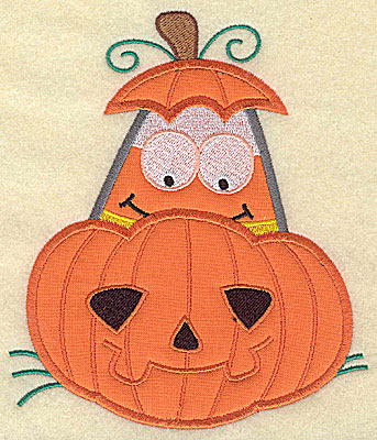 Embroidery Design: Candy Corn applique in pumpkin large 8.63w X 7.38h