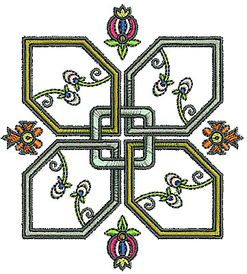 Embroidery Design: Tudor flower design 1 3.86w X 4.23h