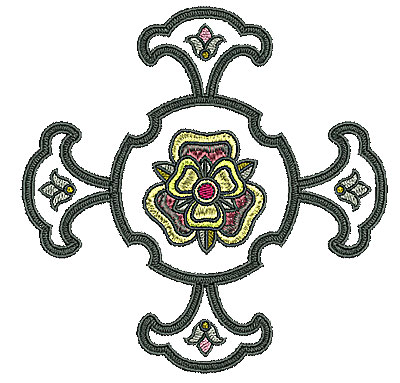 Embroidery Design: Tudor flower design 5 4.96w X 4.96h