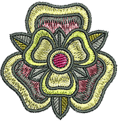 Embroidery Design: Tudor flower design 6 1.69w X 1.70h
