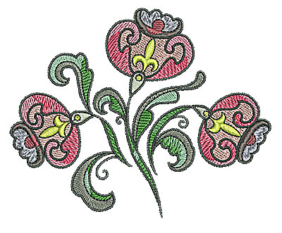 Embroidery Design: Tudor flower design 7 4.96w X 3.98h