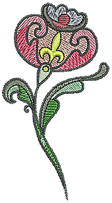 Embroidery Design: Tudor flower design 8 2.15w X 3.98h