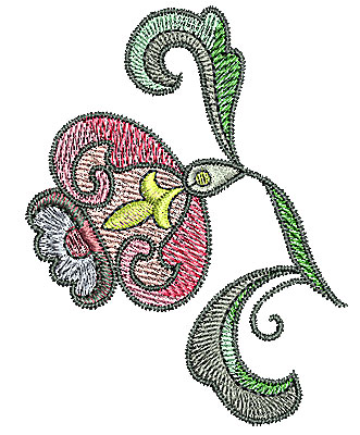Embroidery Design: Tudor flower design 9 2.32w X 3.03h