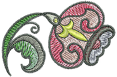 Embroidery Design: Tudor flower design 10 2.35w X 1.56h