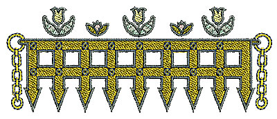 Embroidery Design: Tudor fence design 4.83w X 1.91h