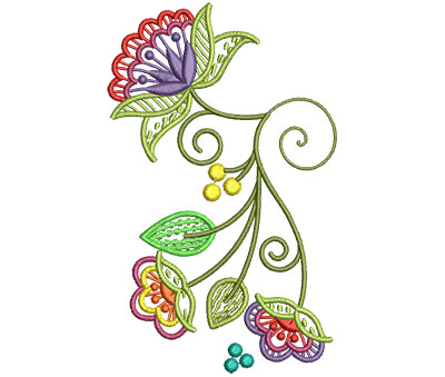 Embroidery Design: Fashionable Flower 2 3.72w X 6.00h