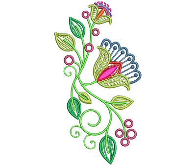 Embroidery Design: Fashionable Flower 3 3.21w X 6.00h