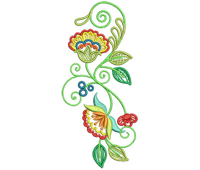 Embroidery Design: Fashionable Flower 6 2.75w X 6.01h
