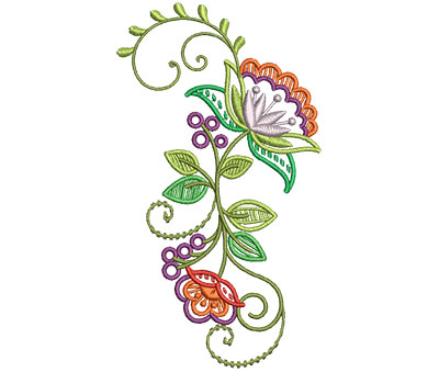 Embroidery Design: Fashionable Flower 7 3.35w X 6.00h