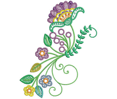 Embroidery Design: Fashionable Flower 8 4.79w X 6.01h