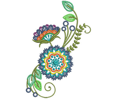 Embroidery Design: Fashionable Flower 10 4.02w X 6.01h